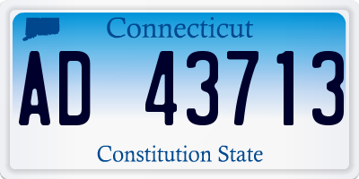 CT license plate AD43713