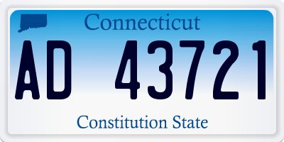 CT license plate AD43721