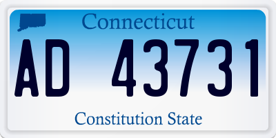 CT license plate AD43731
