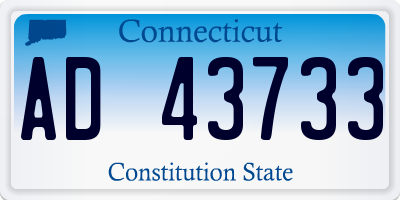 CT license plate AD43733