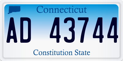 CT license plate AD43744