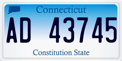 CT license plate AD43745