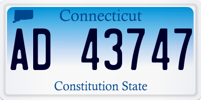 CT license plate AD43747