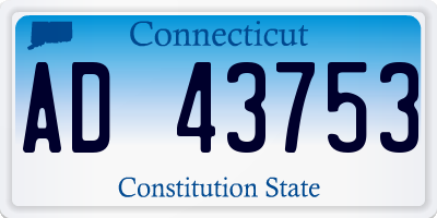 CT license plate AD43753