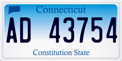 CT license plate AD43754