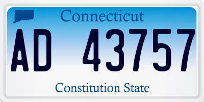 CT license plate AD43757