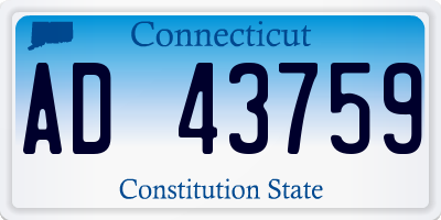 CT license plate AD43759