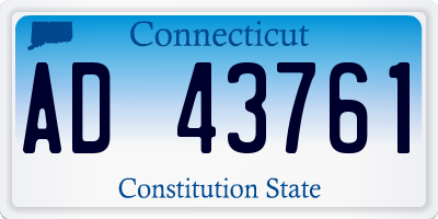 CT license plate AD43761