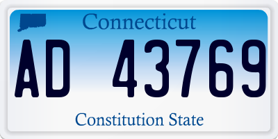 CT license plate AD43769