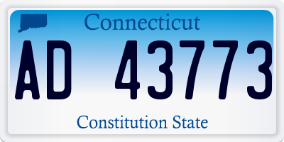 CT license plate AD43773
