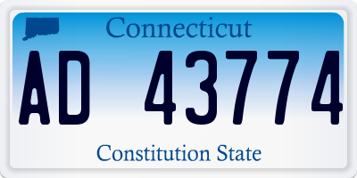CT license plate AD43774