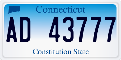 CT license plate AD43777