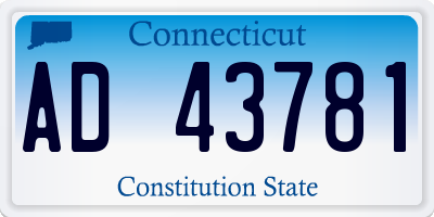CT license plate AD43781