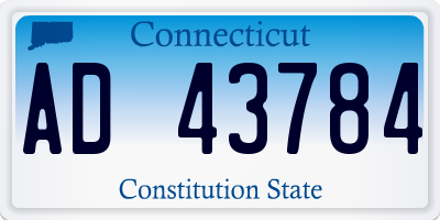 CT license plate AD43784