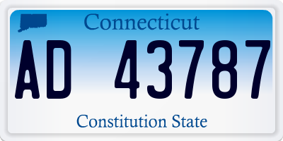 CT license plate AD43787