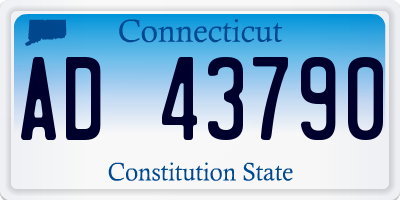CT license plate AD43790