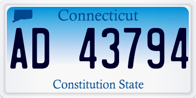 CT license plate AD43794