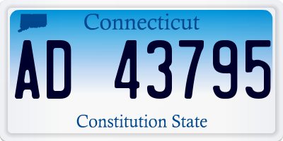 CT license plate AD43795