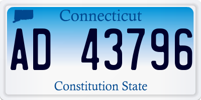 CT license plate AD43796