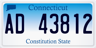 CT license plate AD43812
