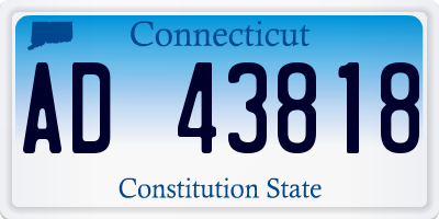 CT license plate AD43818