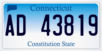 CT license plate AD43819