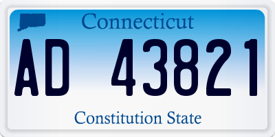 CT license plate AD43821