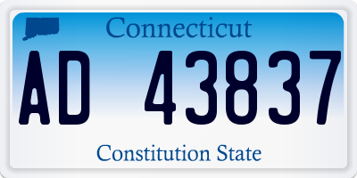 CT license plate AD43837