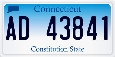 CT license plate AD43841