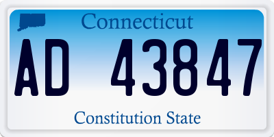 CT license plate AD43847