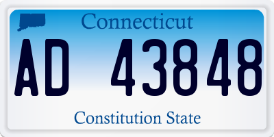CT license plate AD43848