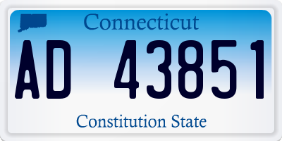 CT license plate AD43851