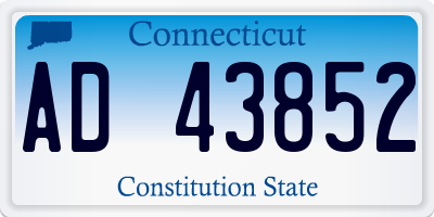 CT license plate AD43852