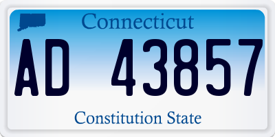 CT license plate AD43857