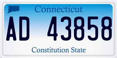 CT license plate AD43858