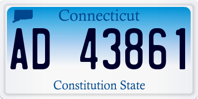 CT license plate AD43861