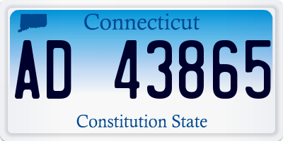 CT license plate AD43865