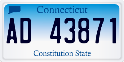 CT license plate AD43871