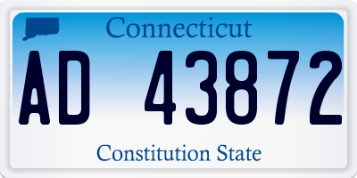 CT license plate AD43872