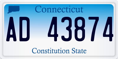 CT license plate AD43874