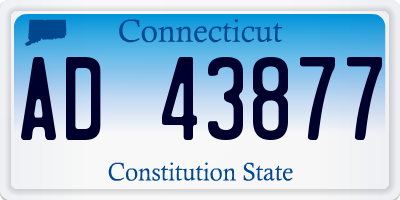CT license plate AD43877