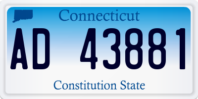 CT license plate AD43881