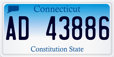 CT license plate AD43886