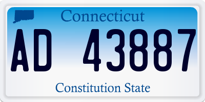 CT license plate AD43887