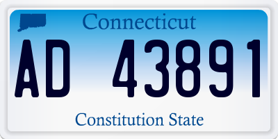 CT license plate AD43891