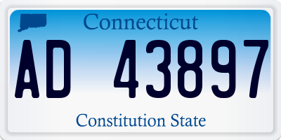 CT license plate AD43897