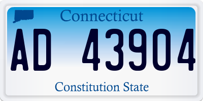 CT license plate AD43904