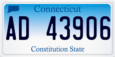 CT license plate AD43906