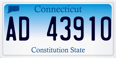 CT license plate AD43910