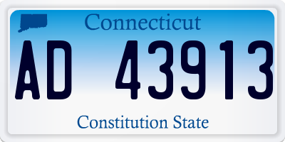 CT license plate AD43913
